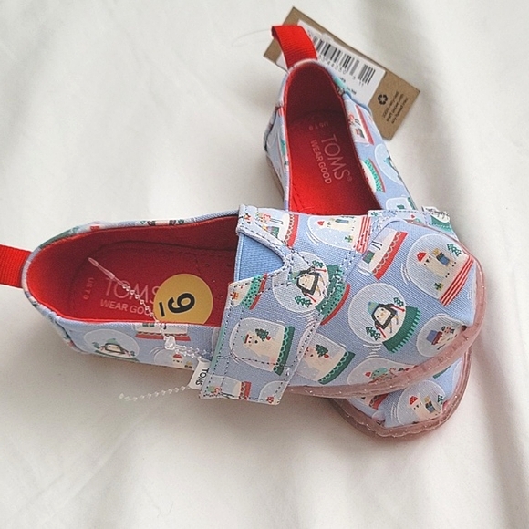 Toms Other - NWT TOMS Kids Blue Slip-On Shoes. Size 9 Toddler.